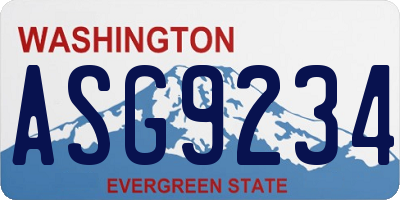 WA license plate ASG9234