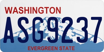 WA license plate ASG9237