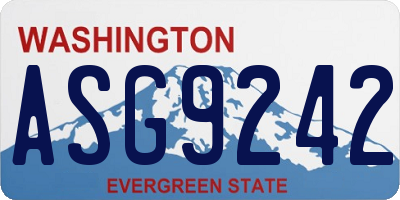 WA license plate ASG9242