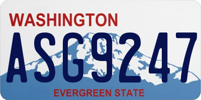 WA license plate ASG9247