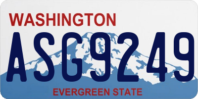 WA license plate ASG9249