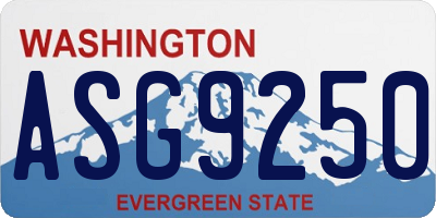 WA license plate ASG9250