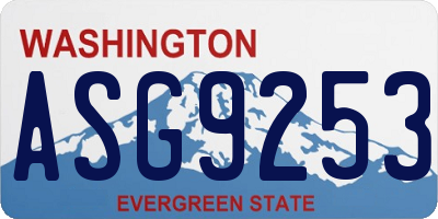 WA license plate ASG9253