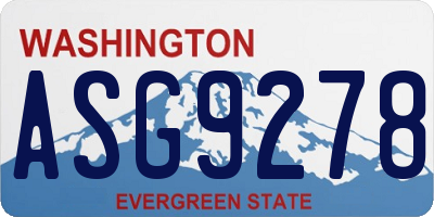 WA license plate ASG9278