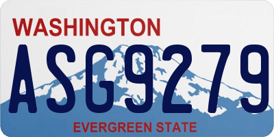 WA license plate ASG9279