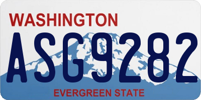 WA license plate ASG9282