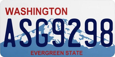 WA license plate ASG9298