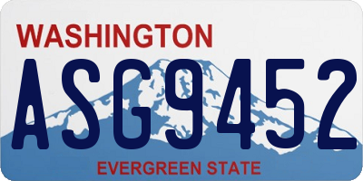 WA license plate ASG9452