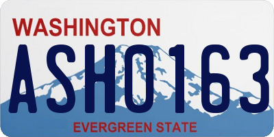 WA license plate ASH0163