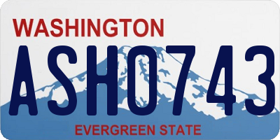 WA license plate ASH0743