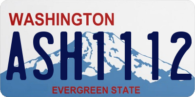 WA license plate ASH1112