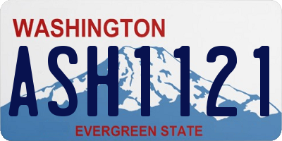 WA license plate ASH1121