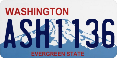 WA license plate ASH1136