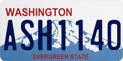 WA license plate ASH1140