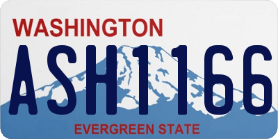 WA license plate ASH1166