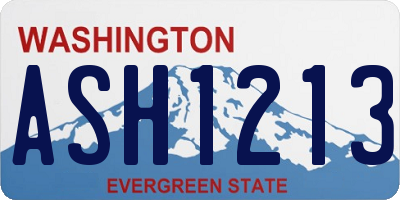 WA license plate ASH1213
