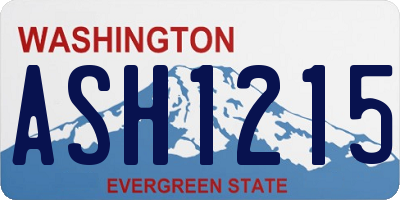 WA license plate ASH1215