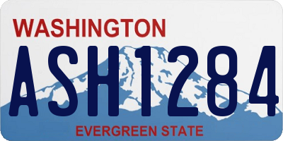 WA license plate ASH1284