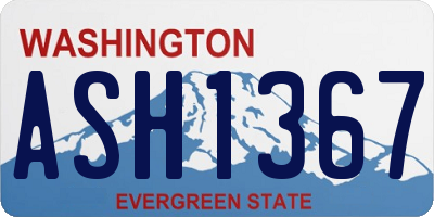 WA license plate ASH1367