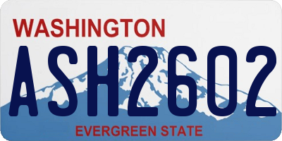 WA license plate ASH2602