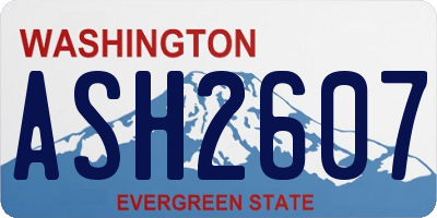 WA license plate ASH2607