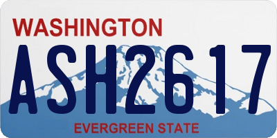 WA license plate ASH2617
