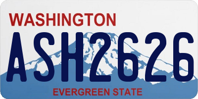 WA license plate ASH2626