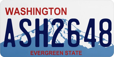 WA license plate ASH2648