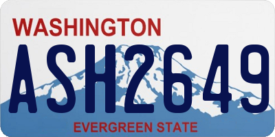 WA license plate ASH2649