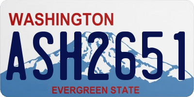 WA license plate ASH2651