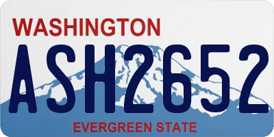 WA license plate ASH2652