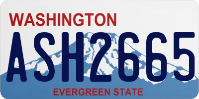 WA license plate ASH2665