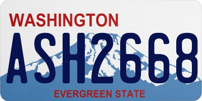WA license plate ASH2668