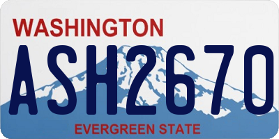 WA license plate ASH2670