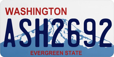 WA license plate ASH2692