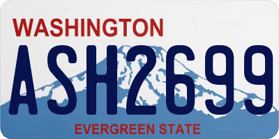 WA license plate ASH2699