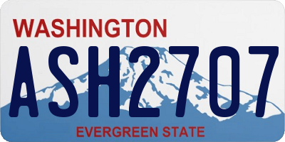WA license plate ASH2707