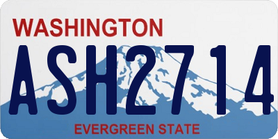 WA license plate ASH2714
