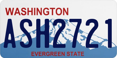 WA license plate ASH2721
