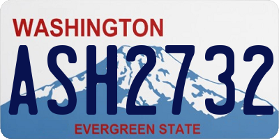 WA license plate ASH2732