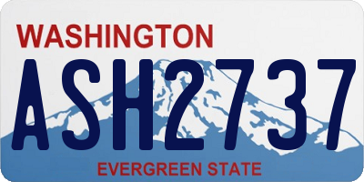 WA license plate ASH2737