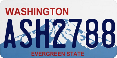 WA license plate ASH2788