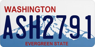 WA license plate ASH2791