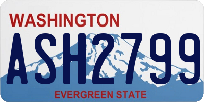 WA license plate ASH2799