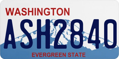 WA license plate ASH2840