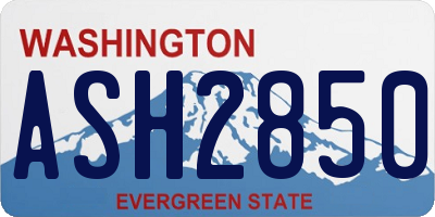 WA license plate ASH2850