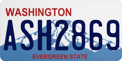 WA license plate ASH2869