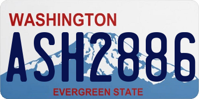 WA license plate ASH2886