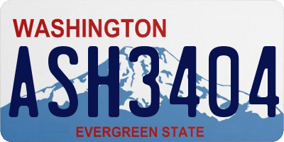 WA license plate ASH3404
