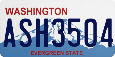 WA license plate ASH3504